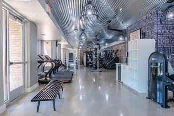 Gym with treadmills